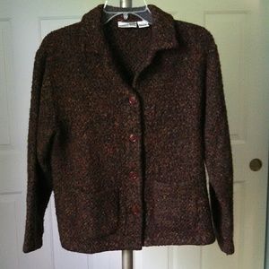 Women's Fashion Bug Brown Button Front Sweater